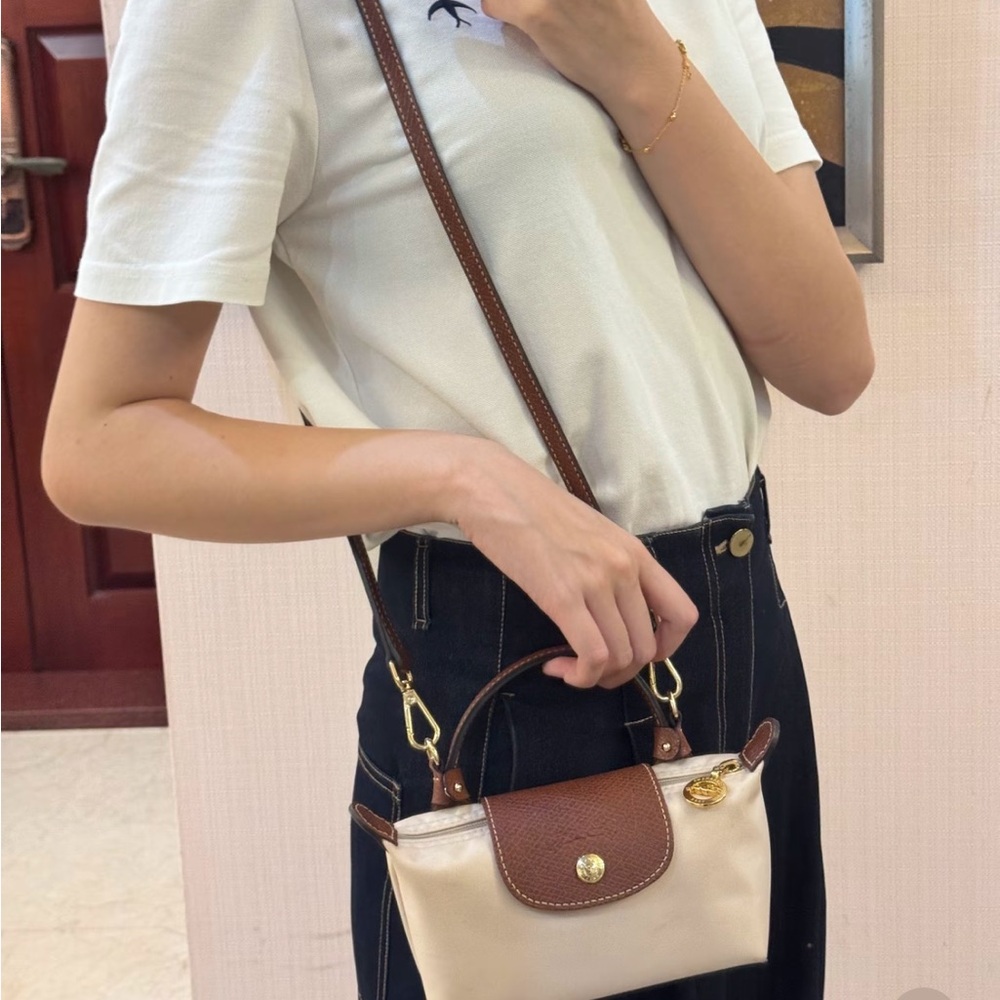 Longchamp Cream and Brown Mini Top-Handle Crossbody - Picture 4 of 4